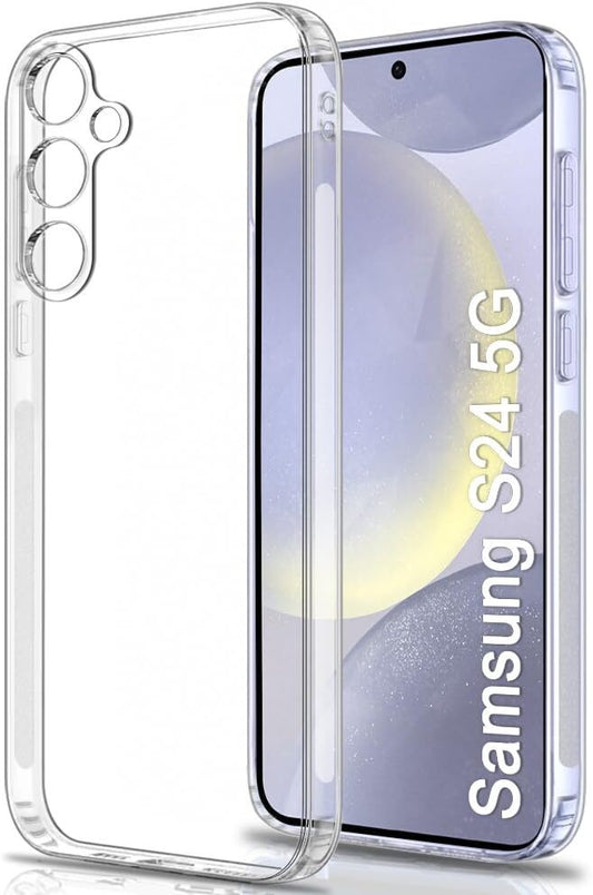 VAKIBO Premium Clear 1.5MM Thick Transparent Soft TPU Rubber Back Cover Case With Camera Protection Suitable for Samsung S24