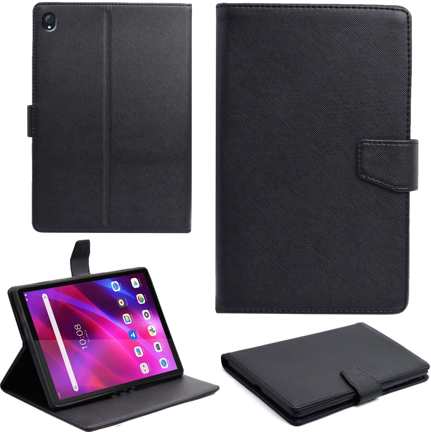 VAKIBO Mercury Premium Black Coloured made With Canvas and TPU Flip Cover Case Suitable for Lenovo Tab K10