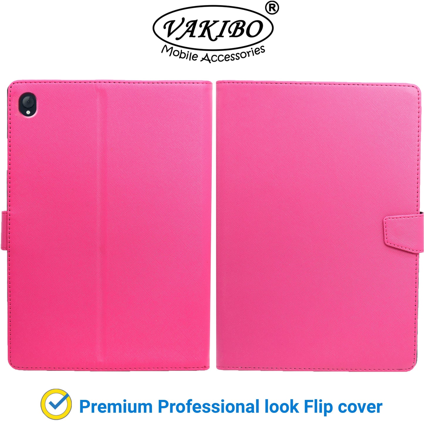 VAKIBO Mercury Premium Pink Coloured made With Canvas and TPU Flip Cover Case Suitable for Lenovo Tab K10