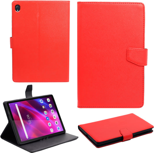 VAKIBO Mercury Premium Red Coloured made With Canvas and TPU Flip Cover Case Suitable for Lenovo Tab K10