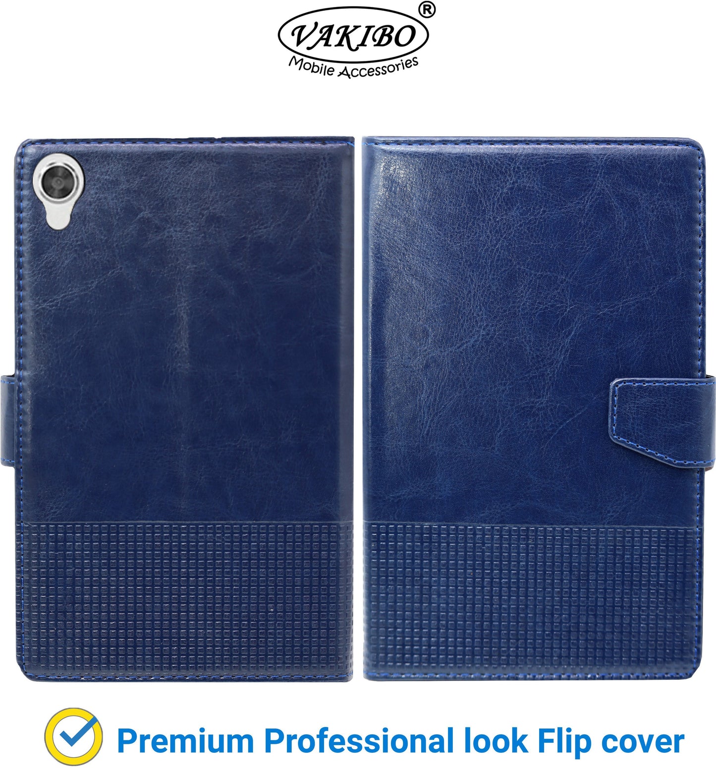 VAKIBO Horizontal Premium Dotted Blue Coloured Sysnthatic Leather Flip Cover Case Suitable for Lenovo Tab M8 FHD 2nd Gen 8705F