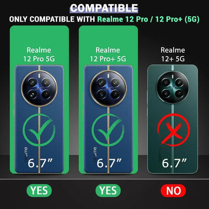 VAKIBO Super Premium Black Border Transparent Case With Corner Protection & Camera Protection Suitable for Realme 12 Pro Plus 5G