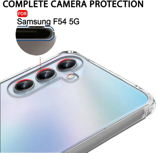 VAKIBO Premium Clear 1.5MM Thick Transparent Soft TPU Rubber Back Cover Case With Camera Protection Suitable for Samsung Galaxy F54 5G