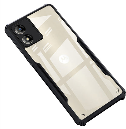 VAKIBO Super Premium Black Border Transparent Case With Corner Protection & Camera Protection Suitable for Moto E13