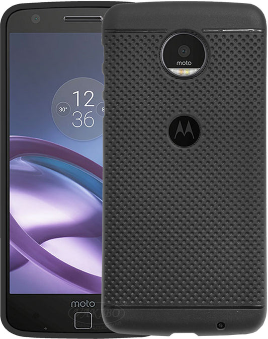 VAKIBO Dotted Design Black Coloured Soft TPU Back Cover Case Suitable for Moto Z