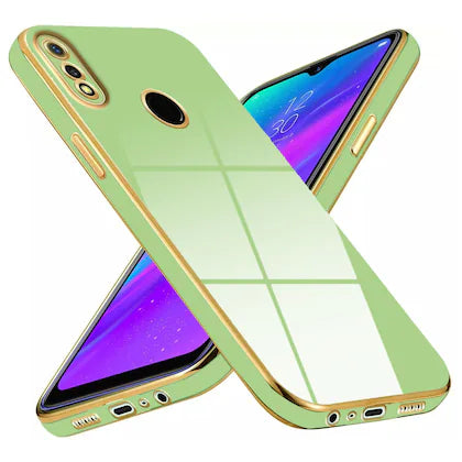 VAKIBO Golden Chrome Border Pista Coloured Soft TPU Back Cover Case With Camera Protection Suitable for Mi Redmi Y3