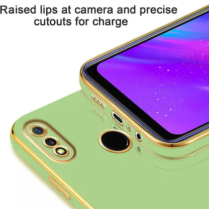 VAKIBO Golden Chrome Border Pista Coloured Soft TPU Back Cover Case With Camera Protection Suitable for Mi Redmi Y3