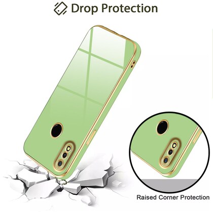 VAKIBO Golden Chrome Border Pista Coloured Soft TPU Back Cover Case With Camera Protection Suitable for Mi Redmi Y3