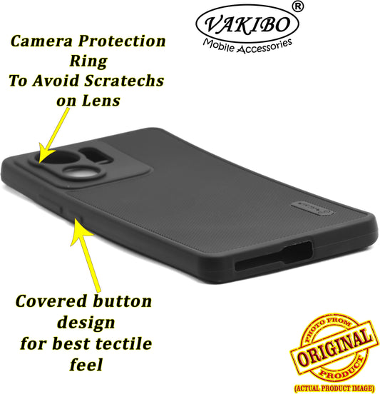 VAKIBO Niukin Dotted Design Black Coloured Soft TPU Rubber Back Cover Case With Camera Protection Ring Suitable for Moto Edge 40