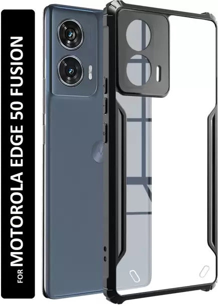 VAKIBO Super Premium Black Border Transparent Case With Corner Protection & Camera Protection Suitable for Moto Edge 50 Fusion