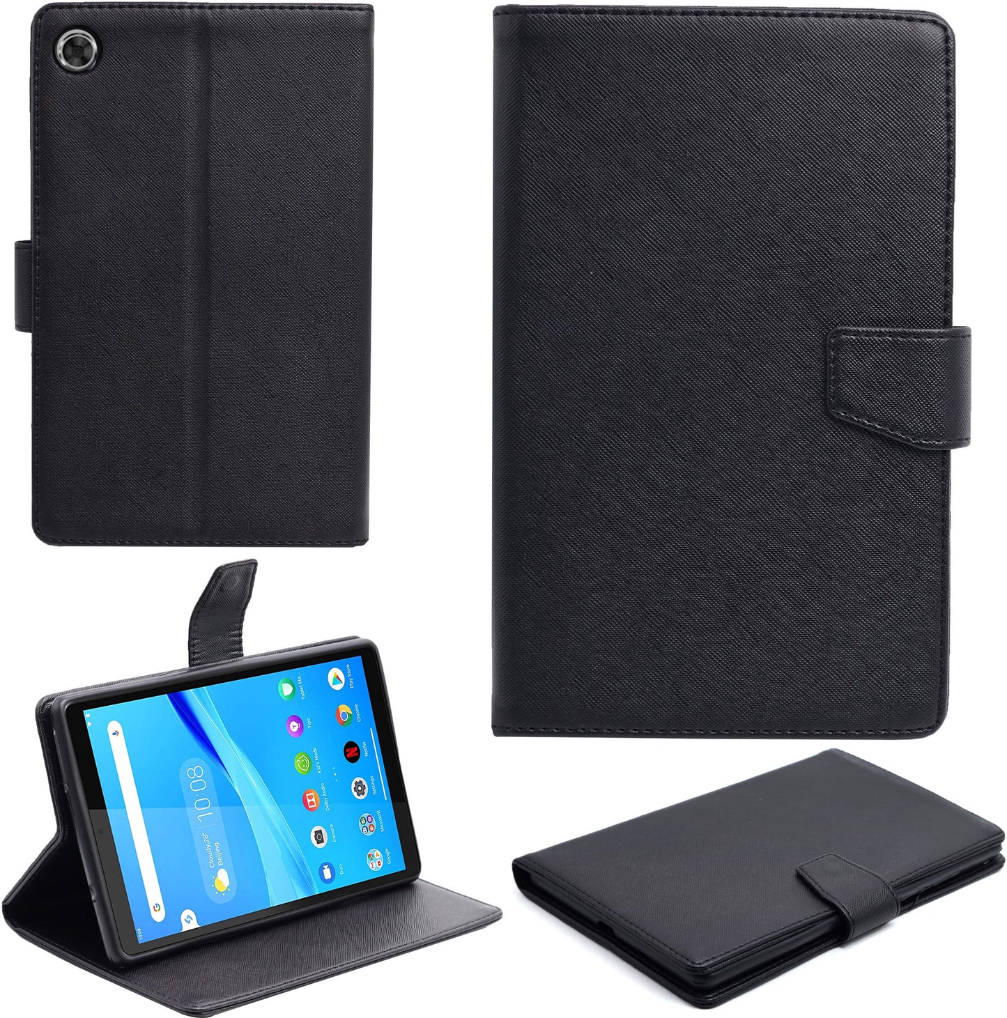 VAKIBO Mercury Premium Black Coloured made With Canvas and TPU Flip Cover Case Suitable for Moto Tab G20