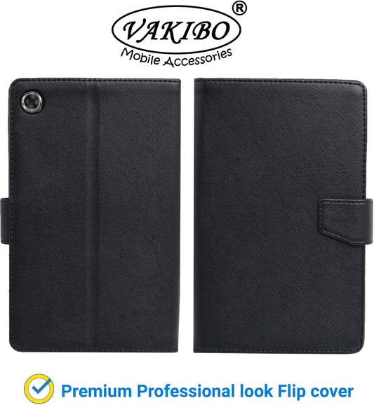 VAKIBO Mercury Premium Black Coloured made With Canvas and TPU Flip Cover Case Suitable for Moto Tab G20