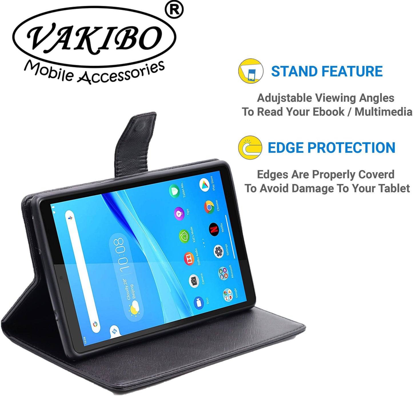 VAKIBO Mercury Premium Purple Coloured made With Canvas and TPU Flip Cover Case Suitable for Moto Tab G20
