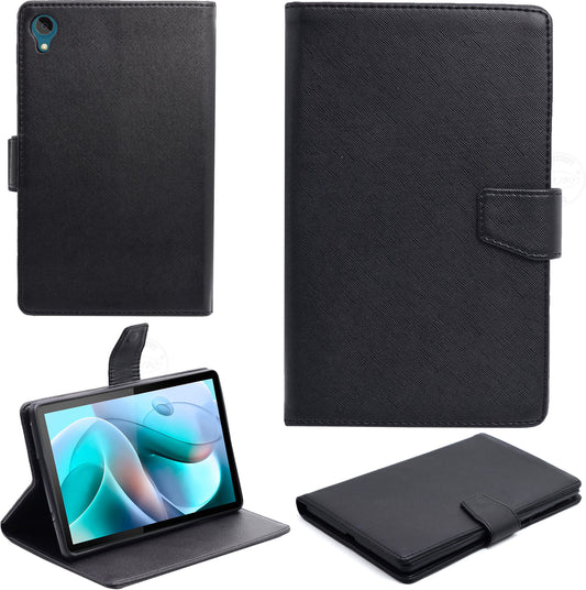 VAKIBO Mercury Premium Black Coloured made With Canvas and TPU Flip Cover Case Suitable for Moto Tab G70