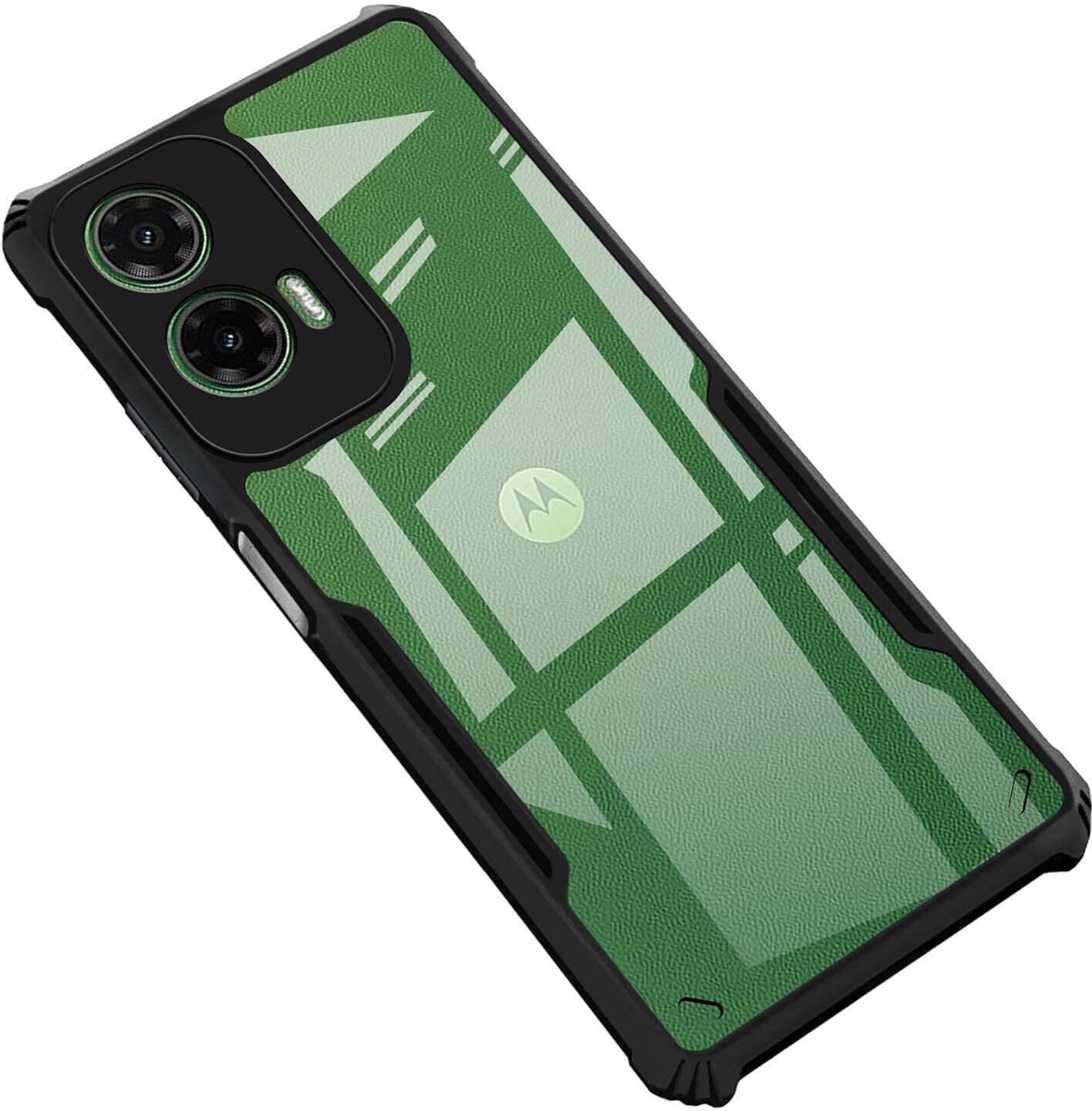 VAKIBO Best Selling Black and Transparent Back Cover Case Made With Soft TPU and Acrylic With 4 Corner and Camera Protection Suitable for Moto G35