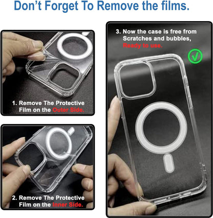 VAKIBO Megnatic Magsafe Transparent Soft with Hard back Back Cover Case With Camera Protection Ring Suitable for Apple iPhone 13