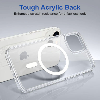 VAKIBO Megnatic Magsafe Transparent Soft with Hard back Back Cover Case With Camera Protection Ring Suitable for Apple iPhone 14