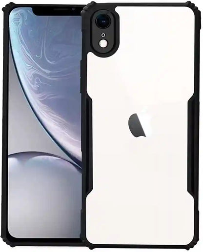 VAKIBO Best Selling Black and Transparent Back Cover Case Made With Soft TPU and Acrylic With 4 Corner and Camera Protection Suitable for Apple iPhone XR