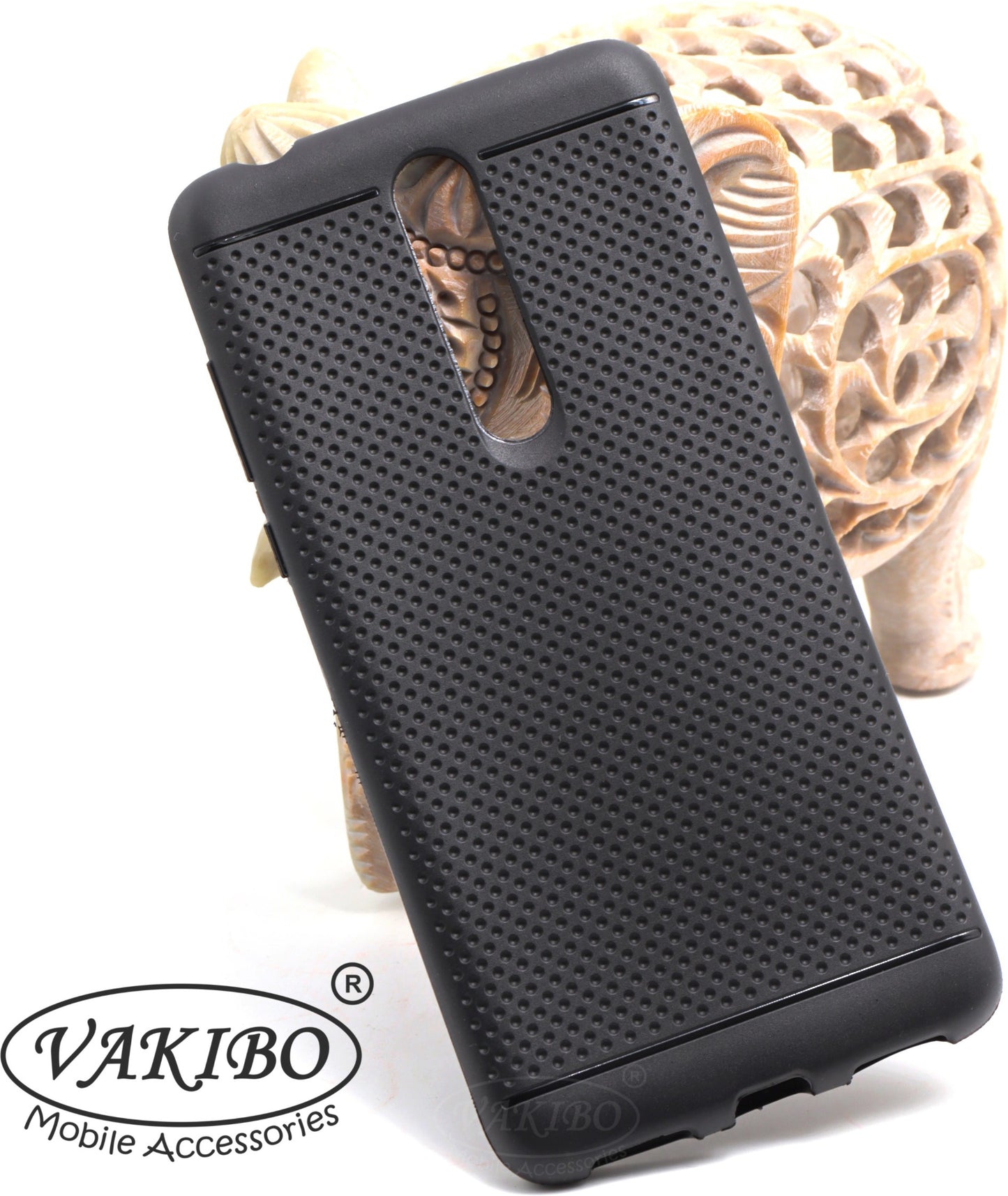 VAKIBO Dotted Design Black Coloured Soft TPU Back Cover Case Suitable for Nokia 3.1 Plus
