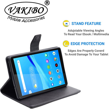 VAKIBO Mercury Premium Black Coloured made With Canvas and TPU Flip Cover Case Suitable for Nokia Tab T20