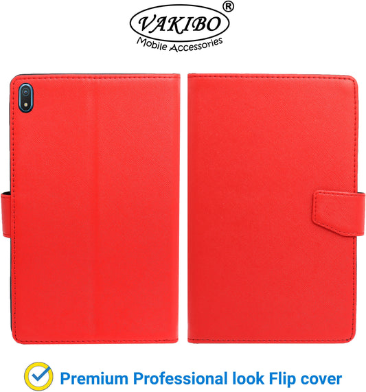 VAKIBO Mercury Premium Red Coloured made With Canvas and TPU Flip Cover Case Suitable for Nokia Tab T20