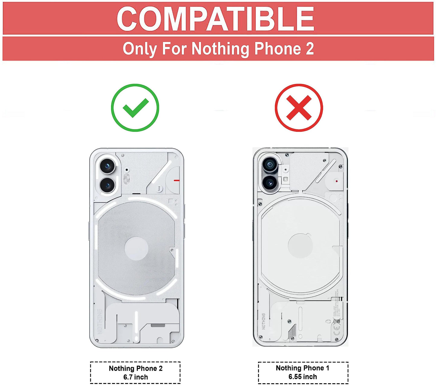 VAKIBO Super Premium Black Border Transparent Case With Corner Protection & Camera Protection Suitable for Nothing Phone 2