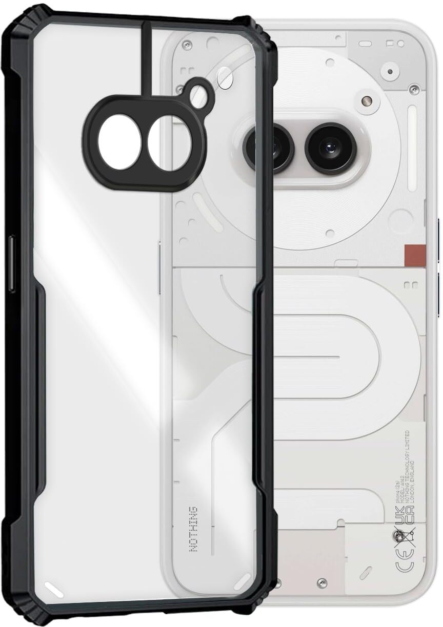 VAKIBO Super Premium Black Border Transparent Case With Corner Protection & Camera Protection Suitable for Nothing Phone 2A