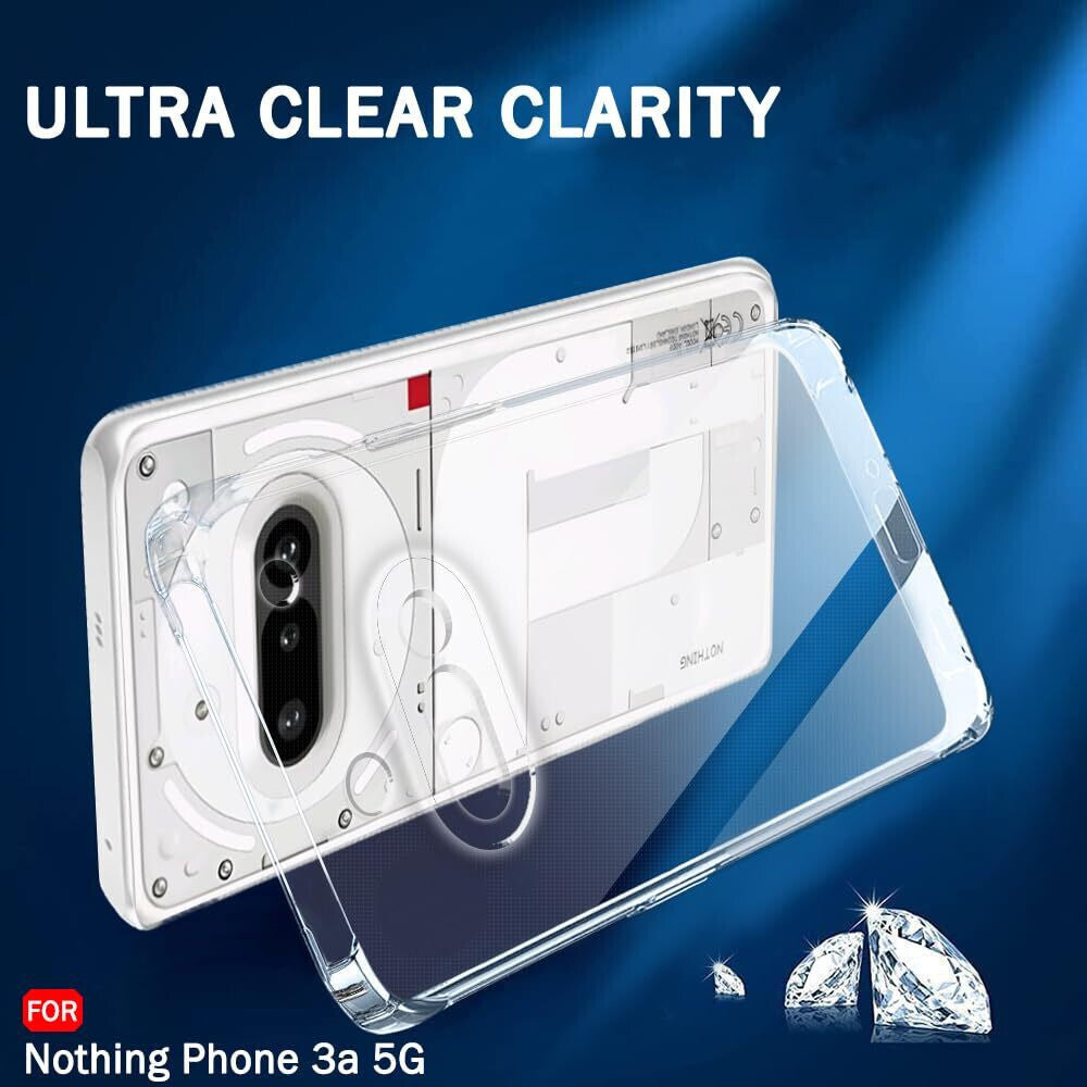 VAKIBO Premium Clear 1.5MM Thick Transparent Soft TPU Rubber Back Cover Case With Camera Protection Suitable for Nothing Phone 3A