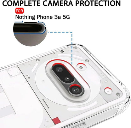 VAKIBO Premium Clear 1.5MM Thick Transparent Soft TPU Rubber Back Cover Case With Camera Protection Suitable for Nothing Phone 3A