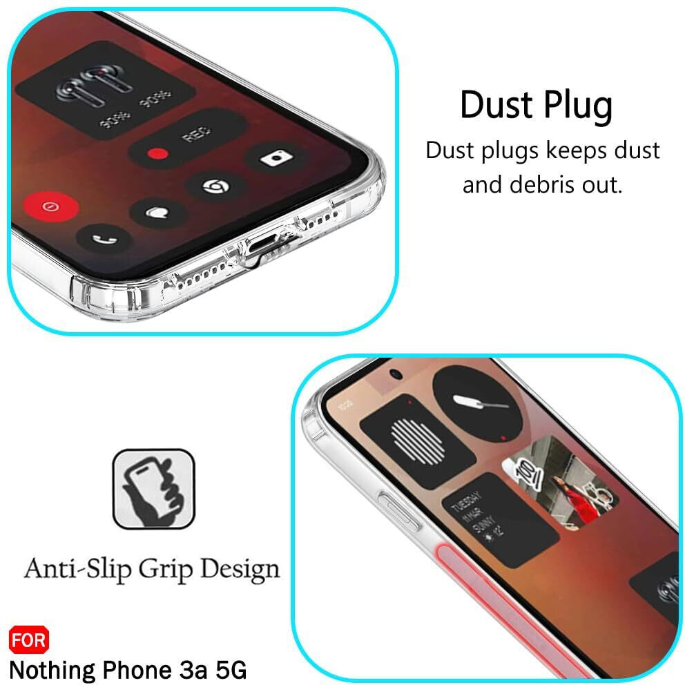 VAKIBO Premium Clear 1.5MM Thick Transparent Soft TPU Rubber Back Cover Case With Camera Protection Suitable for Nothing Phone 3A