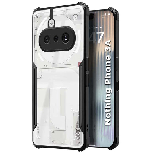 VAKIBO Best Selling Black and Transparent Back Cover Case Made With Soft TPU and Acrylic With 4 Corner and Camera Protection Suitable for Nothing Phone 3A