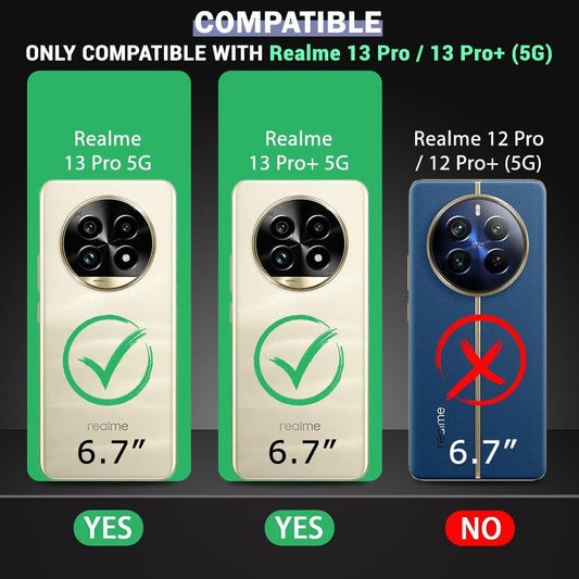 VAKIBO Super Premium Black Border Transparent Case With Corner Protection & Camera Protection Suitable for Realme 13 Pro 5G