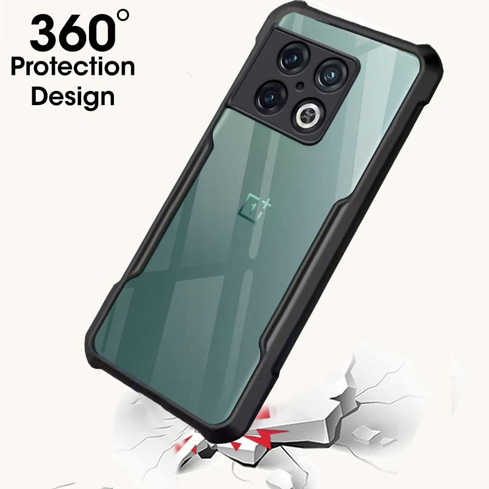 VAKIBO Super Premium Black Border Transparent Case With Corner Protection & Camera Protection Suitable for OnePlus 10 Pro