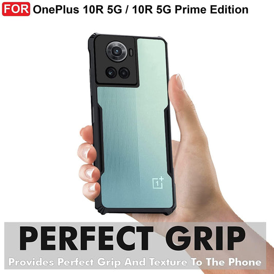 VAKIBO Super Premium Black Border Transparent Case With Corner Protection & Camera Protection Suitable for OnePlus 10R