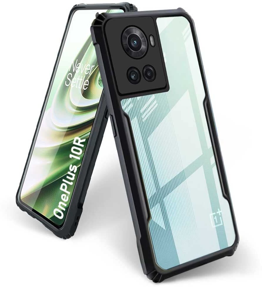 VAKIBO Super Premium Black Border Transparent Case With Corner Protection & Camera Protection Suitable for OnePlus 10R