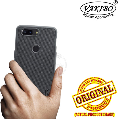 VAKIBO Niukin Dotted Design Black Coloured Soft TPU Rubber Back Cover Case With Camera Protection Ring Suitable for OnePlus 5T