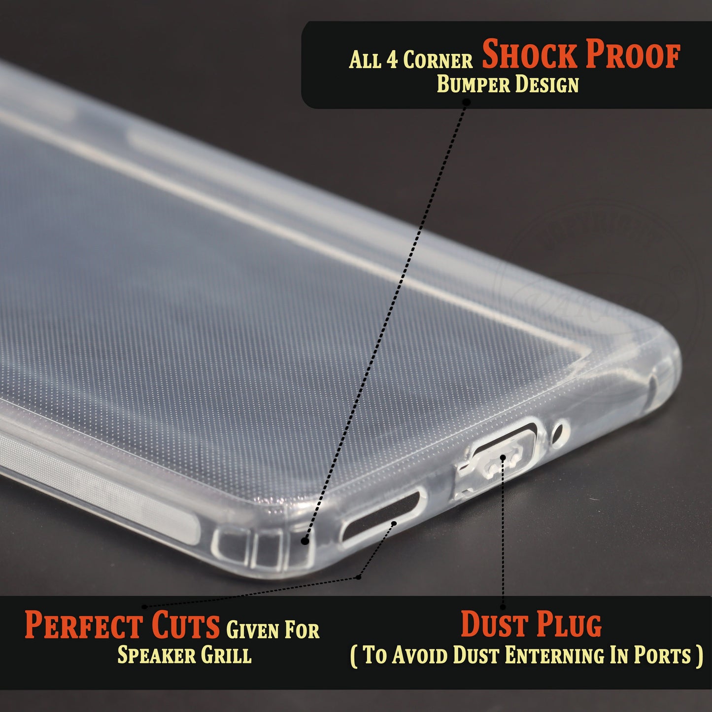 VAKIBO Super Premium Soft TPU Transparent Case With Dustplug,Side Grip,Corner Protection,lanyard Cuts,Camera Protection Suitable for Oneplus 8T