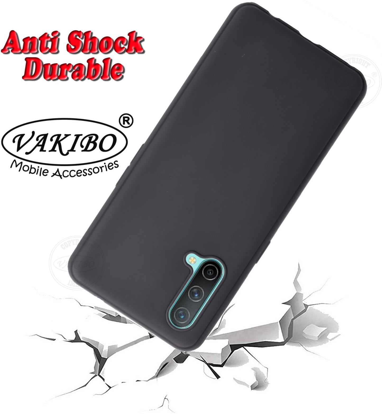 VAKIBO Matte Frosted Black Coloured Soft TPU Back Cover Case Suitable for OnePlus Nord CE