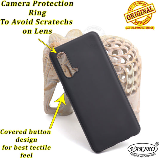 VAKIBO Matte Frosted Black Coloured Soft TPU Back Cover Case Suitable for OnePlus Nord CE