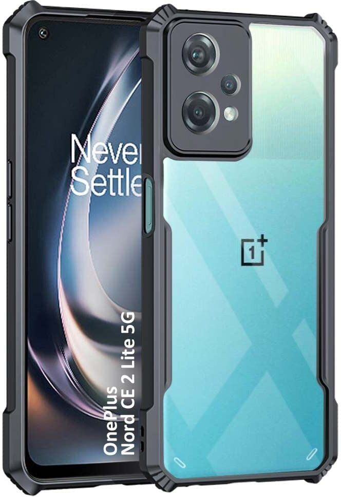 VAKIBO Super Premium Black Border Transparent Case With Corner Protection & Camera Protection Suitable for OnePlus Nord CE2 Lite