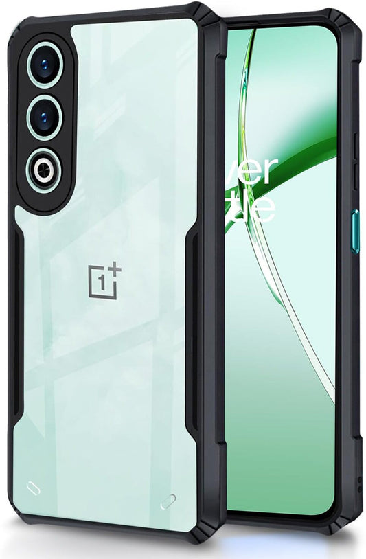 VAKIBO Super Premium Black Border Transparent Case With Corner Protection & Camera Protection Suitable for OnePlus Nord CE4