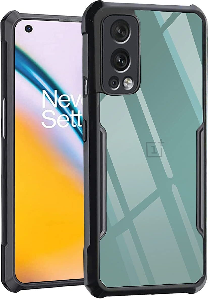 VAKIBO Super Premium Black Border Transparent Case With Corner Protection & Camera Protection Suitable for OnePlus Nord 2