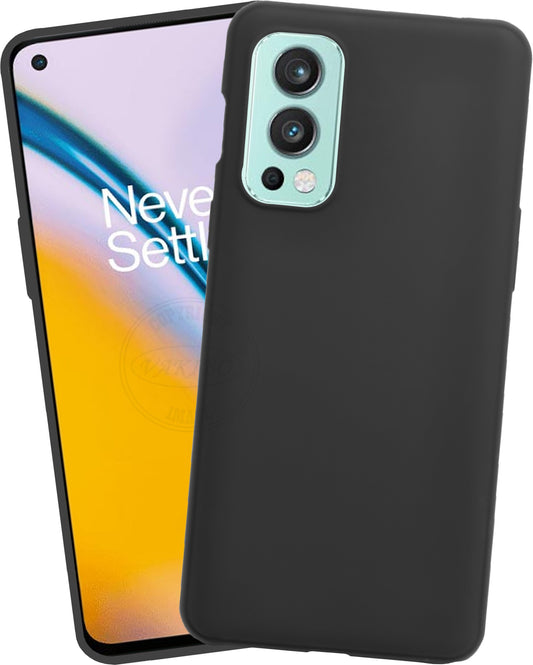 VAKIBO Matte Frosted Black Coloured Soft TPU Back Cover Case Suitable for OnePlus Nord 2