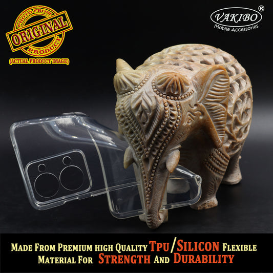 VAKIBO Premium Clear 2MM Thick Transparent Soft TPU Rubber Back Cover Case With Camera Protection Suitable for OnePlus Nord 2T