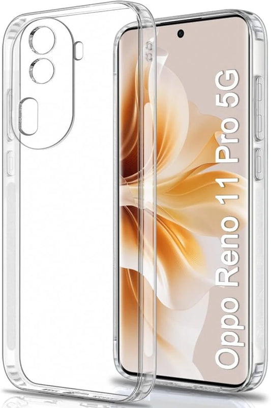 VAKIBO Premium Clear 1.5MM Thick Transparent Soft TPU Rubber Back Cover Case With Camera Protection Suitable for Oppo Reno 11 Pro