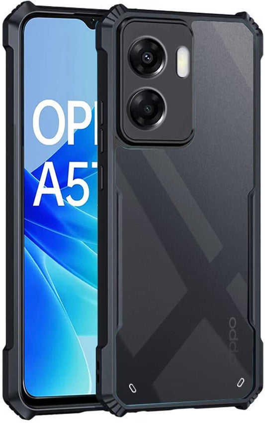 VAKIBO Best Selling Black and Transparent Back Cover Case Made With Soft TPU and Acrylic With 4 Corner and Camera Protection Suitable for Oppo A57