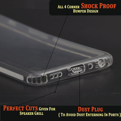 VAKIBO Super Premium Soft TPU Transparent Case With Dustplug,Side Grip,Corner Protection,lanyard Cuts,Camera Protection Suitable for Oppo A74 5G