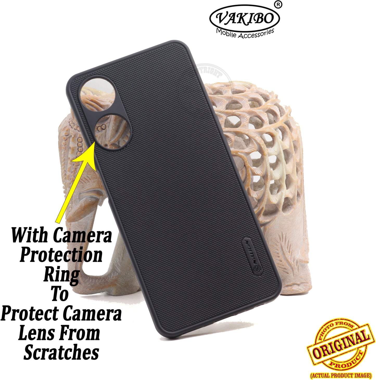 VAKIBO Dotted Black Coloured Made with Silicon Rubber TPU Back Cover Case Suitable for Oppo A78