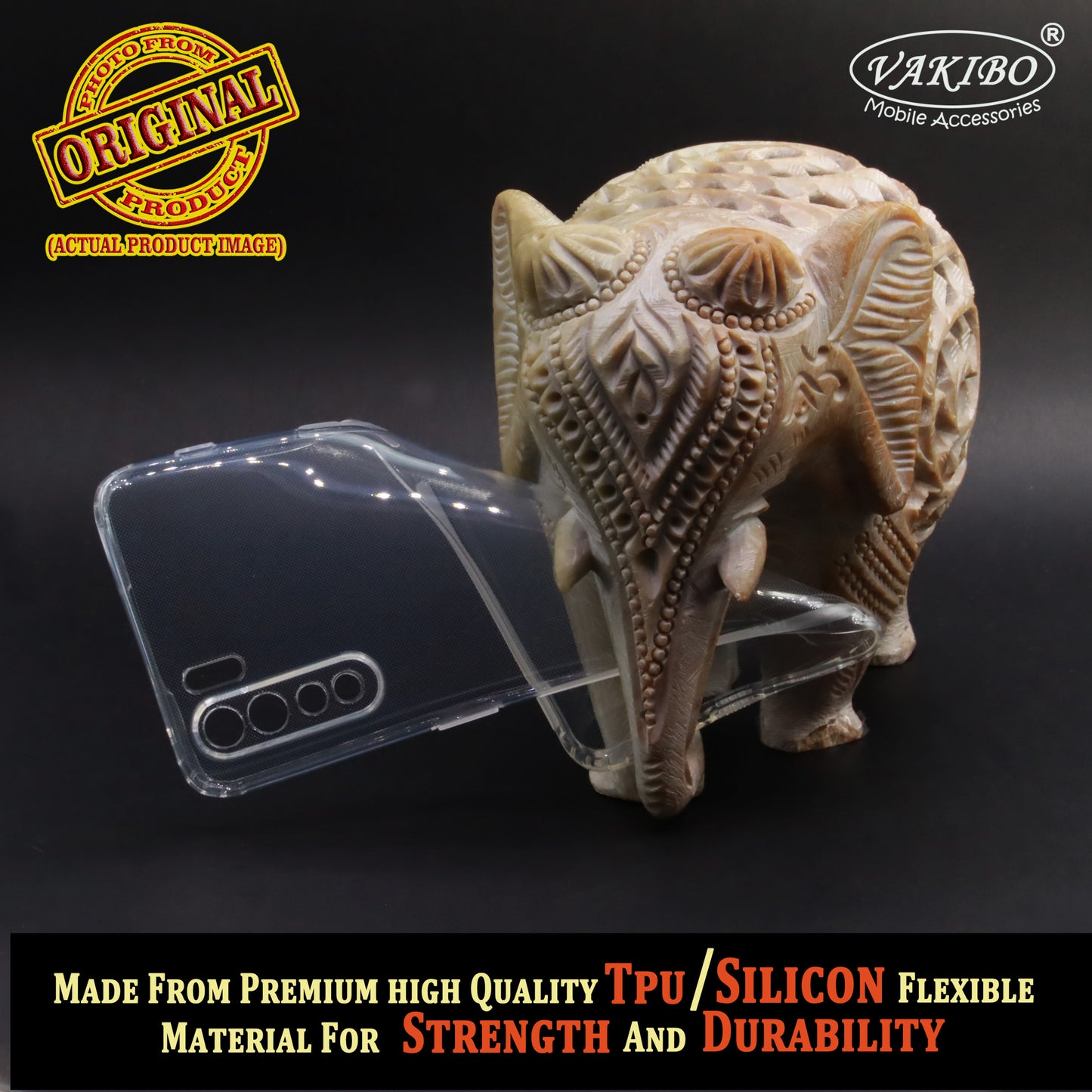 VAKIBO Super Premium Soft TPU Transparent Case With Dustplug,Side Grip,Corner Protection,lanyard Cuts,Camera Protection Suitable for Oppo Reno 3