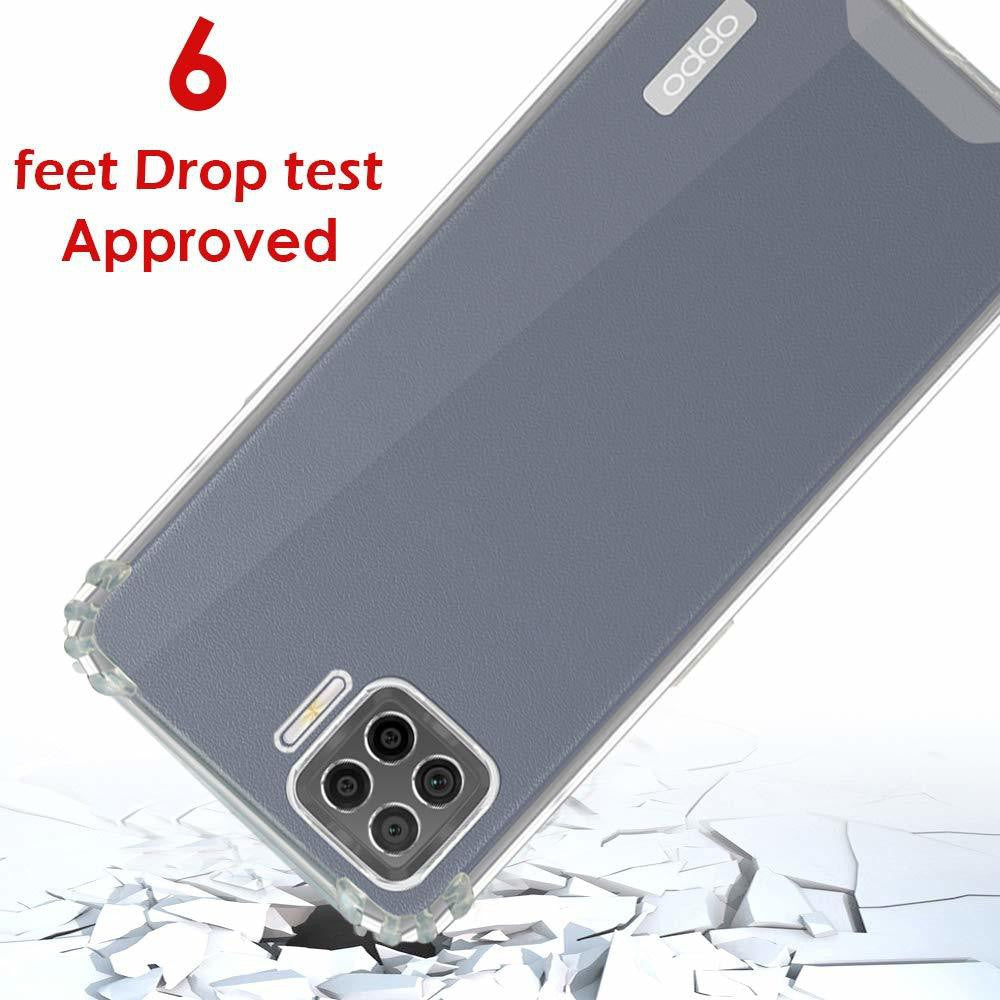 VAKIBO Super Premium Soft TPU Transparent Case With Dustplug,Side Grip,Corner Protection,lanyard Cuts,Camera Protection Suitable for Oppo F17